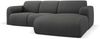 Micadoni Ecksofa Molino 4-Sitzer Rechts Strukturierter Stoff Dunkelgrau Bild 2