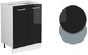 Küchenunterschrank R-Line Schwarz Hochglanz 60 cm , AP Eiche Vicco Bild 5
