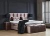 abc bedding Boxspringbett PHANTOM Voll-orthopädisches Komfortbett mit Samt in Beige (inkl. Matratze & Topper) Bild 2