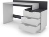 byLIVING Schreibtisch BELFAST / Rechts oder Links montierbar / 3 Schubkästen / Weiß - Anthrazit / Bürotisch / Schreibtisch / B 138, H 83,5, T 51,5 cm Bild 5