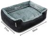 lionto Tierkissen Hundebett mit Wendekissen & Veloursbezug, mit Wendekissen, grau/schwarz, 50 cm x 37 cm Bild 3