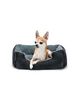 lionto Tierkissen Hundebett mit Wendekissen & Veloursbezug, mit Wendekissen, grau/schwarz, 50 cm x 37 cm Bild 4