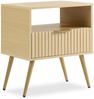 IDIMEX Nachtkommode MERVAL, Kleine Nachtkommode mit Schublade Metallfüße MDF-Front eiche/gold Bild 4
