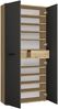 Schuhschrank >Leon< 2 Türen + Schübe, 9 Böden, Eiche Dekor / Anthrazit - 90x195x38cm BxHxT Bild 3