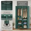 skølm 'Atria' Kleiderschrank, Metall, 170x45x80 cm, dunkelgrün, Garderobe mit 4 Fächern und 2 Kleiderstangen Bild 3