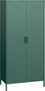 skølm 'Atria' Kleiderschrank, Metall, 170x45x80 cm, dunkelgrün, Garderobe mit 4 Fächern und 2 Kleiderstangen Bild 2