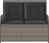 vidaXL Gartenbank Verstellbar mit Kissen Grau Poly Rattan 368957 Bild 4