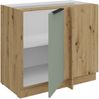 Küchen Eckunterschrank 105 cm Küche ARIA Aquamarin ultra matt + Eiche Artisan matt, hochwertige Fronten mit Anti Fingerprint Beschichtung Küchenzeile Küchenblock Bild 3