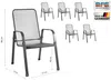MFG 'Mec-Stor' Streckmetall-Stapelstuhl 6-er Set, Metall anthrazit, 96 x 73 x 57 cm Bild 4