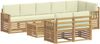 vidaXL Outdoor-Sofagarnitur 8 pcs Weiß und Creme 59 x 59 x 37 cm 3392065 Bild 2