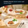 KHG 6er Set Pastateller, extra groß mit 30cm Durchmesser in Basilikum Print, perfekt für Gastro und Zuhause, hochwertiges Porzellan, Suppenteller, Salatteller, Spülmaschinengeeignet Bild 2