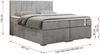 Boxspringbett, Matratze und Topper, zwei Bettkästen - LOPE - 160x200cm - Hellgrau Velours - H4 Bild 5