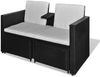 Gartenmöbel-Set | 4-tlg. Garten-Lounge-Set mit Auflagen Poly Rattan Schwarz Bild 5