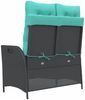 vidaXL Gartenbank Verstellbar mit Kissen Schwarz Poly Rattan 368244 Bild 5