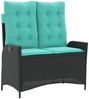 vidaXL Gartenbank Verstellbar mit Kissen Schwarz Poly Rattan 368244 Bild 2