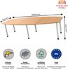 Rheinland Möbel Konferenztisch KONTI 280x130 cm – ovaler Besprechungstisch in Buche mit weißen Rundrohrfüßen & 2 Kabelauslässen, erweiterbarer Meetingtisch für 8–10 Personen, moderner XXL-Tisch fürs Büro Bild 3