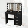 Schminktisch mit Großem Spiegel LED-Beleuchtung Schwarz 36x80x131 cm Bild 3
