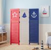 Kinder Paravent Raumteiler 3 teilig Holz Maritim Lamellen Trennwand Sichtschutz Spanische Wand Bild 2