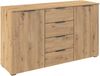 OTTO home Kombikommode Sideboard Schubladenkommode AGORDO mit Dekor- oder Hochglanzfront (in zwei Griff-Farben, Breite 120 cm), vier große Schubladen, mit insgesamt 4 Einlegeböden MADE IN GERMANY Bild 5