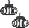 2x LED Akku Tisch-/Pendelleuchte, schwarz, Touchdimmer, D 25 cm Bild 1
