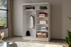 AX LIVING Cabinio Weiß Schrank mit Spiegel 160 cm Schwarze Lamellen Bild 3
