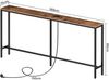 Schmaler Konsolentisch mit Ladestation 160 cm Vintagebraun Schwarz Bild 3