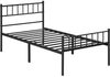 Yaheetech Metallbett mit Kopf- und Fußteil & Lattenrost, bis 136 kg, Schwarz, 90x190 cm Bild 4