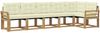 vidaXL Outdoor-Sofagarnitur mit Kissen 6 pcs Weiß und Creme 3389524 Bild 2
