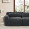 Flieks 2-Sitzer Sofa, Modulares Schlafsofa mit 2 Ottoman & 2 Kissen, rutschfester Boden, Plüsch, Grau Bild 5