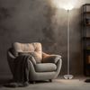 LED Stehleuchte, Glas opal, nickel matt, H 180 cm Bild 3