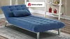 Vente-unique - Chaiselongue Schlafsofa - Stoff - Blau - HORNET Bild 2