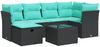 vidaXL 7-tlg. Garten-Sofagarnitur mit Kissen Schwarz Poly Rattan 3325293 Bild 2