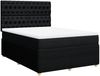 vidaXL Boxspringbett mit Matratze Schwarz 140x190 cm Stoff 3294360 Bild 3