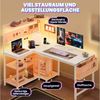 YOUDENOVA Gamingtisch Gaming Schreibtisch L Form 120x80 cm mit LED Steckdose Regal Schwarz (1-St) Bild 4
