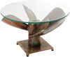 Design Couchtisch ELICA 60cm kupfer Aluminium Schiffsschraube Maritim Glasplatte Bild 5