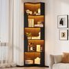 STILVORA Highboard Eckbücherregal Vitrine Hochschrank mit App-Steuerung LED, Schwarz (Multifunktionsbücherregal, L-förmiges Bücherregal, mit LED-Farbwechsel-Lichtleiste, fünfschichtiger Stauraum), 63.5 x 45 x 175cm Bild 5