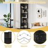 STILVORA Highboard Eckbücherregal Vitrine Hochschrank mit App-Steuerung LED, Schwarz (Multifunktionsbücherregal, L-förmiges Bücherregal, mit LED-Farbwechsel-Lichtleiste, fünfschichtiger Stauraum), 63.5 x 45 x 175cm Bild 4