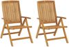 Gartenstühle 2er Set, Bistrostühl mit Kissen Massivholz Teak Bild 3