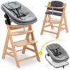 Hauck Hochstuhl Alpha Plus Natur Newborn Set (Set), Holz Babystuhl ab Geburt inkl. Aufsatz für Neugeborene & Sitzauflage Bild 5