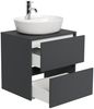 Badmöbel Taifun 60cm mit ovalem Aufsatzwaschbecken grafit : Grafit Bild 4