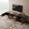 Merax TV-Schrank mit einer Schublade und zwei Türen, TV-Möbel, TV-Panel, TV-Lowboard, TV-Schrank. Einzigartiges Design, Vintage-Holzfarbe Bild 2