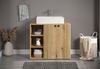 trendteam smart living - PureBliss - Hochschrank - Eiche - Breiter Badezimmerschrank mit Rillenoptik - (BxHxT) 70 x 186 x 31 cm - Badschrank mit edlen Metallgriffen - Praktisches offenes Fach Bild 5