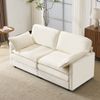 2-Sitzer Sofa mit Holzrahmen und Kordstoffbezug mit stabilen Holzfüßen, weichem atmungsaktivem Cord-Stoff,Weiß Bild 2