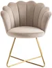 Vente-unique - FIORI Stuhl SamtStoff Beige - B 64 cm x H 85,5 cm x L 69 cm Bild 2