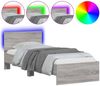vidaXL Bettgestell mit Kopfteil und LED-Leuchten Grau Sonoma 75x190 cm 838846 Bild 2