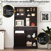 COSTWAY Küchenbuffet für 38L Mülleimer mit Arbeitsplatte, Hochschrank weiß Bild 2