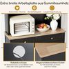 COSTWAY Küchenbuffet für 38L Mülleimer mit Arbeitsplatte, Hochschrank weiß Bild 3
