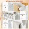 Küchenschrank Holz Kücheninsel mit 5 versteckten Rollen Küchenwagen mit Arbeitsplatte 127 x 46 x 91,5 cm Weiß Bild 4