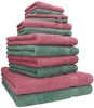 Betz Handtuch Set 12-TLG. Handtuch Set Premium Farbe Beere/tannengrün, 100% Baumwolle (12-St), 2 Duschtücher 4 Handtücher 2 Gästetücher 2 Seiftücher 2 WH Bild 5