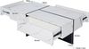 Couchtisch 100x50x34.5 cm, Marmoroptik Weiß, 3 Schubladen, App-gesteuerte LED-Beleuchtung Bild 3